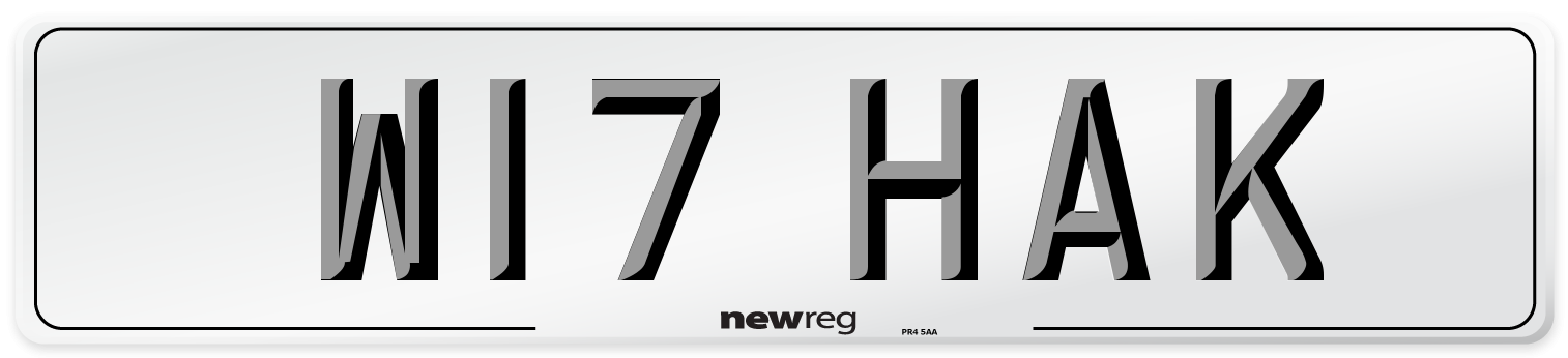 W17 HAK Number Plate from New Reg